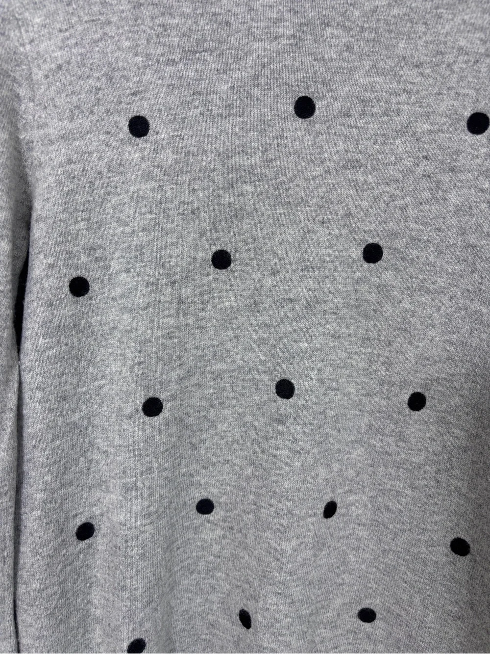 J.Crew Cotton Merino Wool Blend Gray Polka Dot Sweater - Size Medium